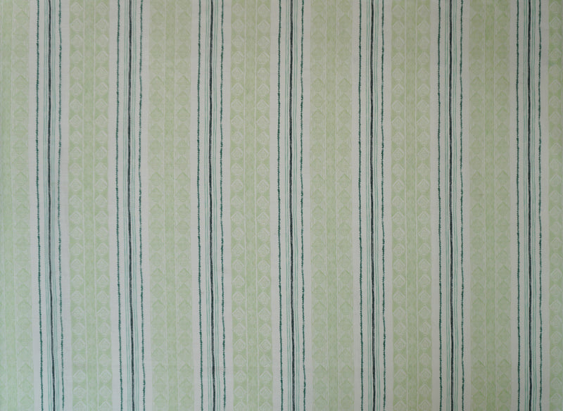 Block Print Stripe Fabric in Celery