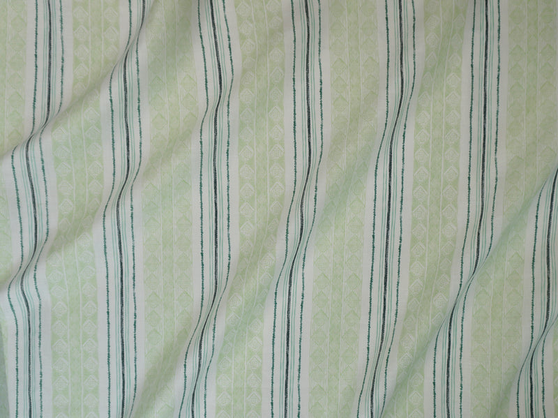 Block Print Stripe Fabric in Celery