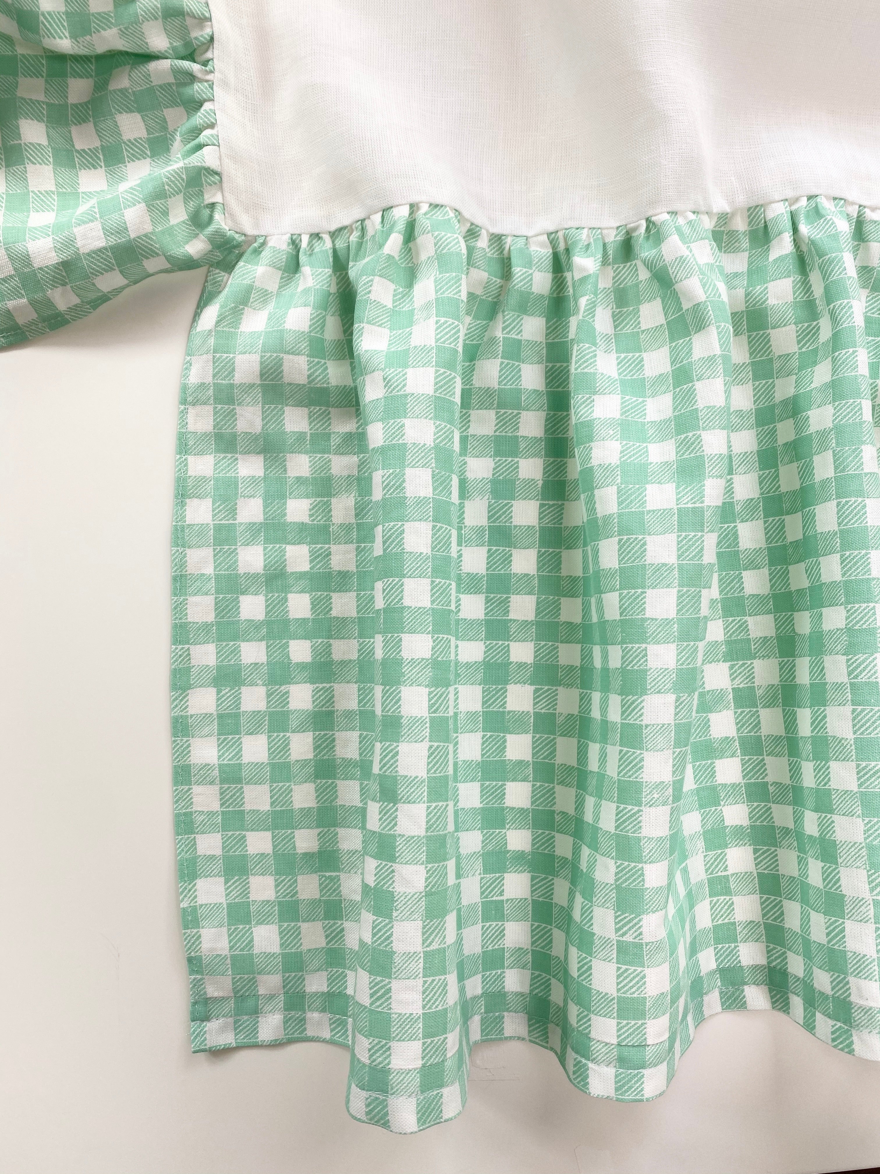Ruffle Crib Skirt Gingham Green – Krane Home