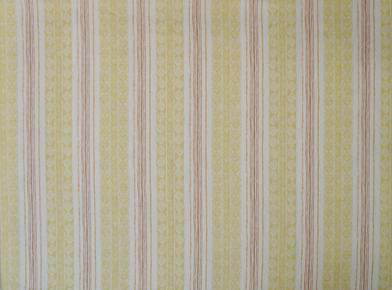 Block Print Stripe Fabric in Saffron