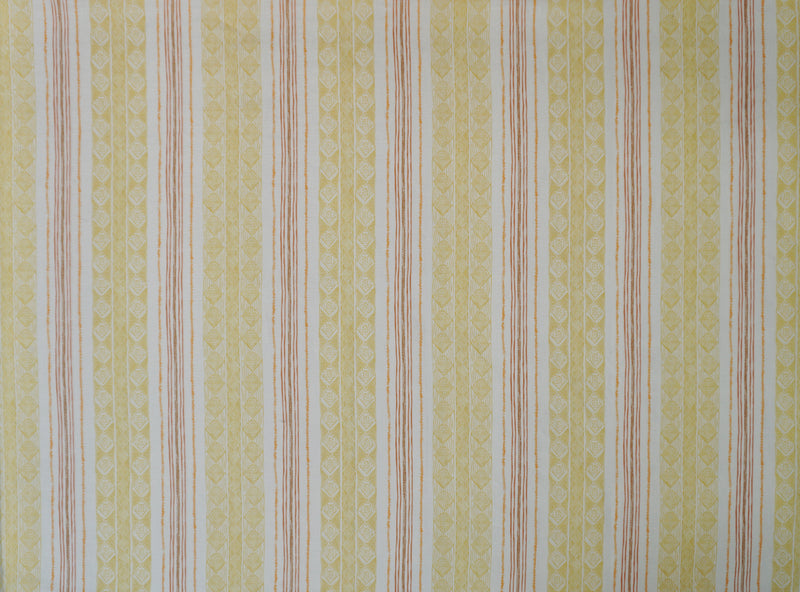 Block Print Stripe Fabric in Saffron
