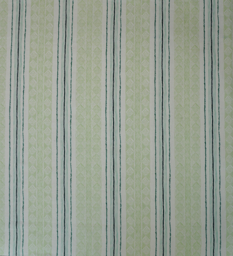 Block Print Stripe Fabric in Celery