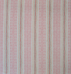 Block Print Stripe Fabric in Strawberry