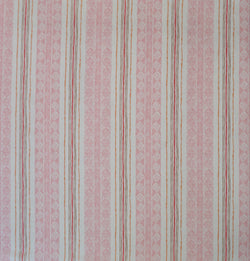 Block Print Stripe Fabric in Strawberry