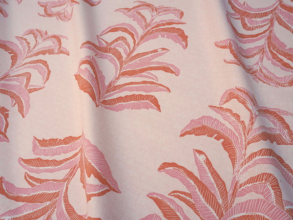 Banana Leaf Fabric in Coral Pink