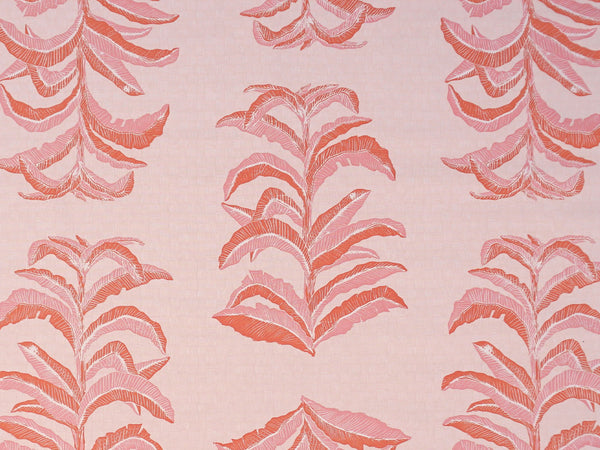 Banana Leaf Fabric in Coral Pink