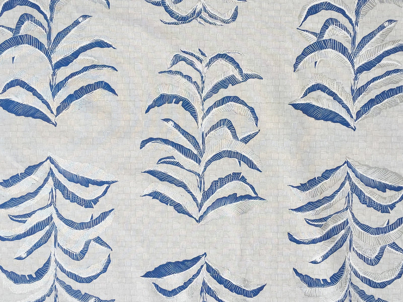 Banana Leaf Fabric in Navy