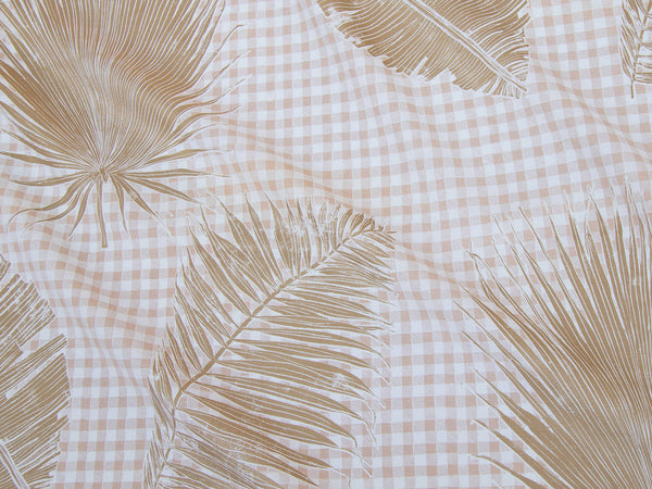 Gingham Jungle Fabric in Gold