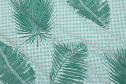 Gingham Jungle Fabric in Jade