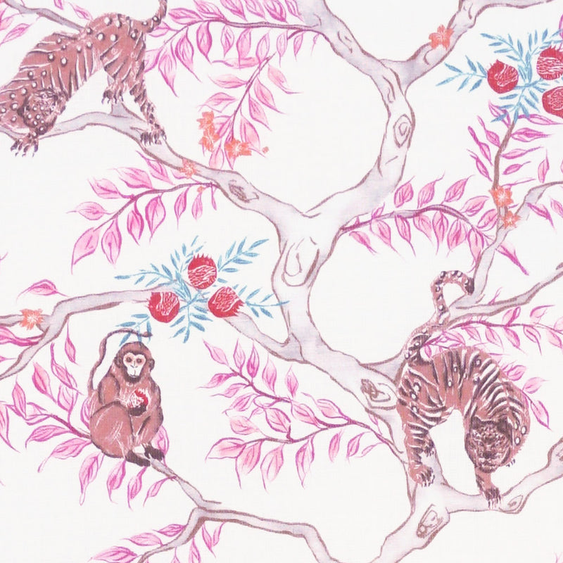 Monkey and Tiger Fabric in Dawn