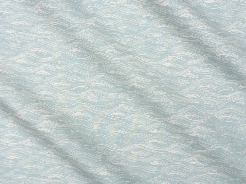 Painted Wave Fabric in Celadon