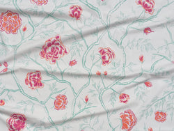 Peony Forest Fabric in Poppy