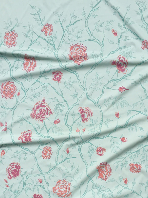 Peony Forest Fabric in Celadon