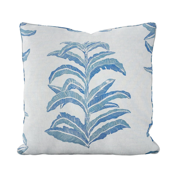 Banana Leaf Pillow in Sapphire
