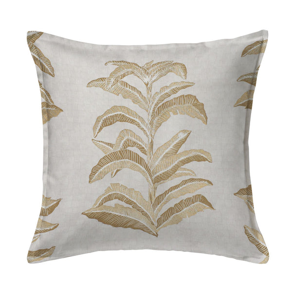 Banana Leaf Pillow in Gold
