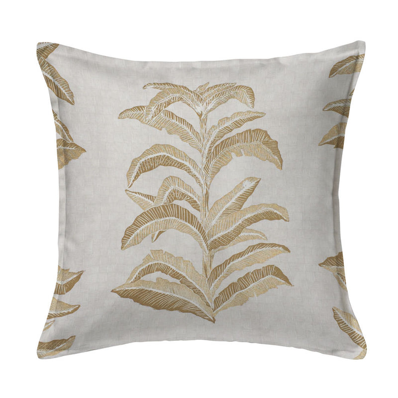 Banana Leaf Pillow in Gold
