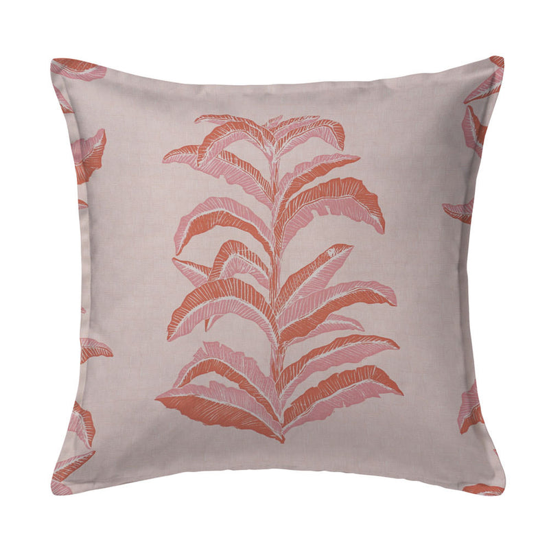 Banana Leaf Pillow in Coral Pink