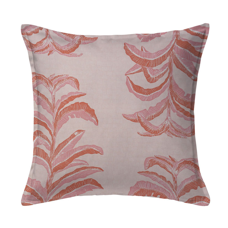 Banana Leaf Pillow in Coral Pink