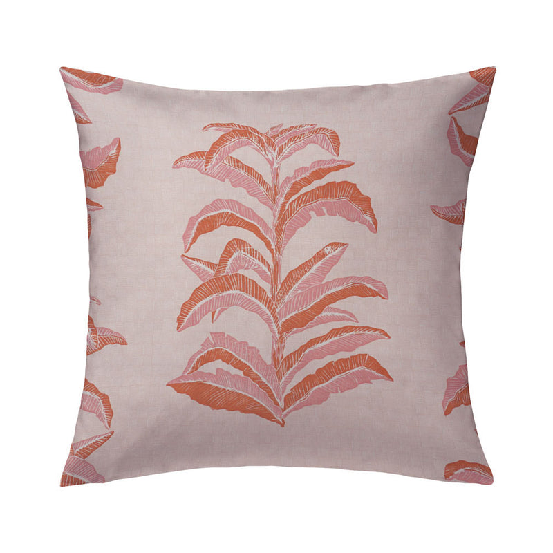 Banana Leaf Pillow in Coral Pink