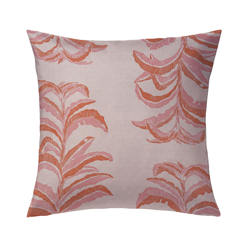 Banana Leaf Pillow in Coral Pink
