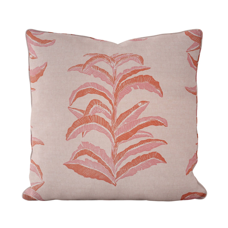 Banana Leaf Pillow in Coral Pink