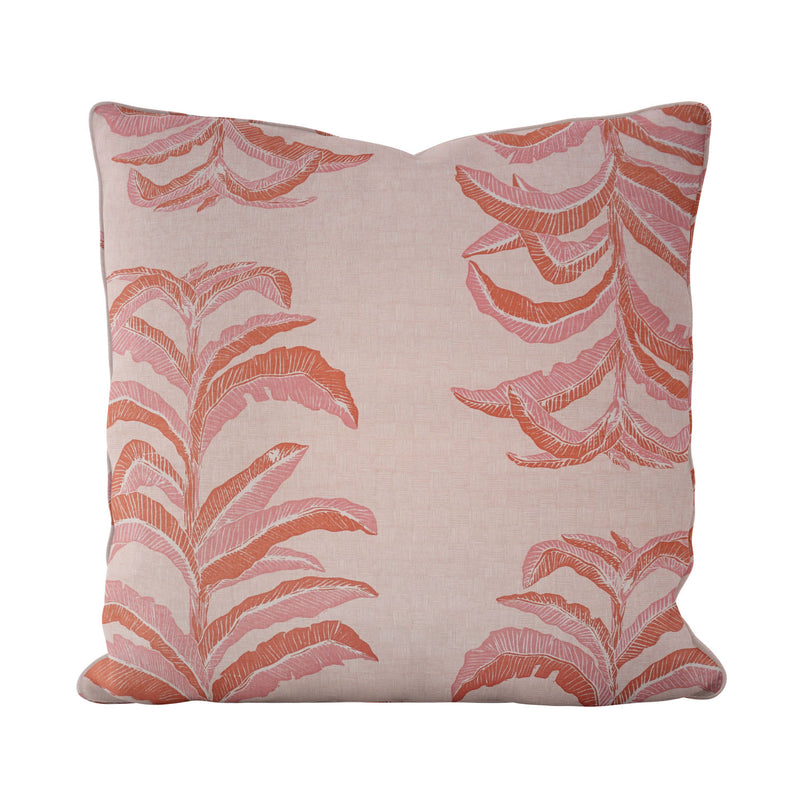 Banana Leaf Pillow in Coral Pink