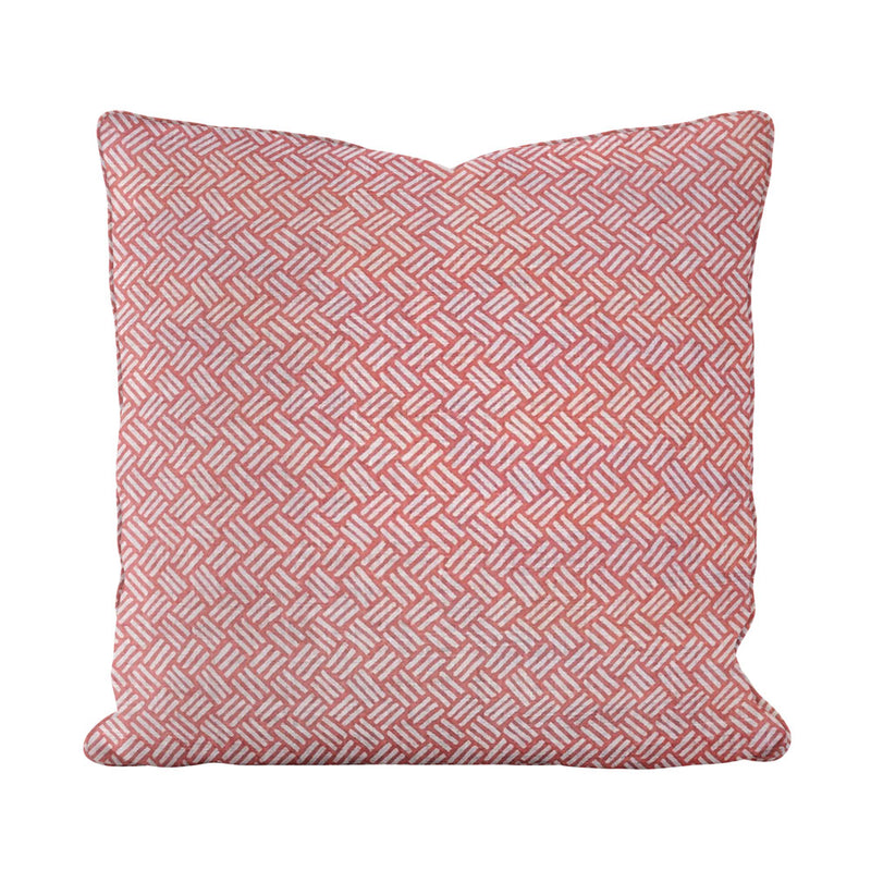 Basketweave Pillow in Coral Pink