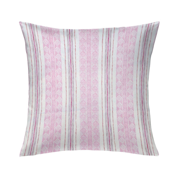 Block Print Stripe Pillow in Strawberry