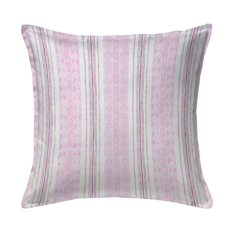 Block Print Stripe Pillow in Strawberry
