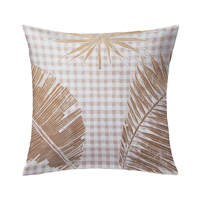 Gingham Jungle Pillow in Gold