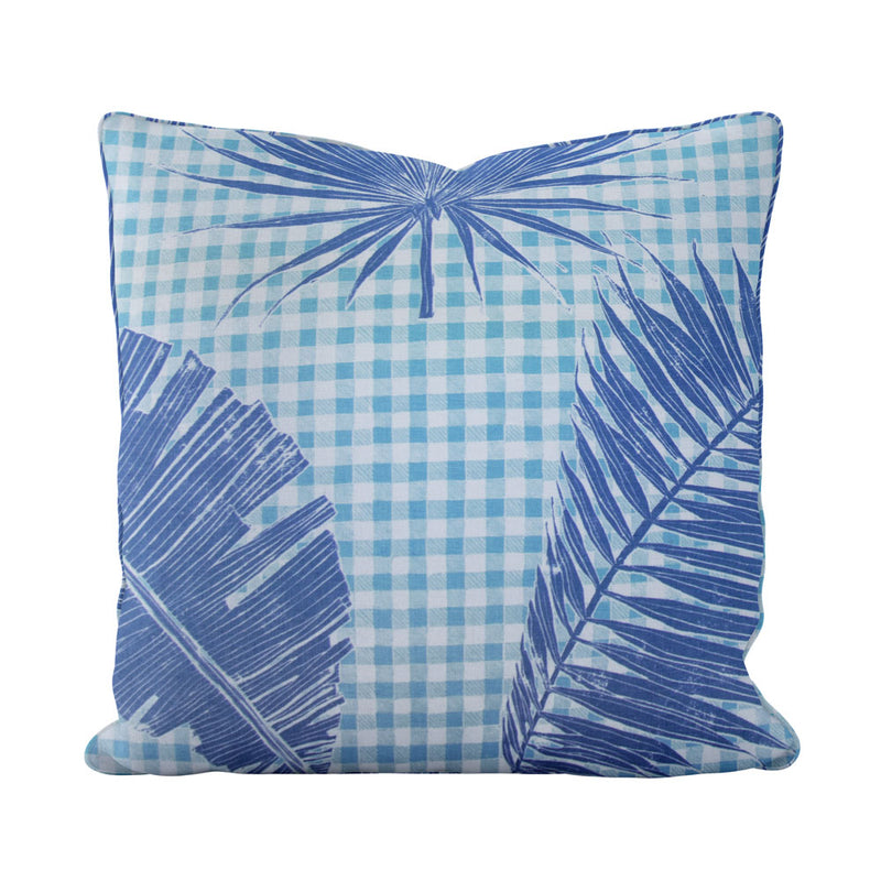 Gingham Jungle Pillow in Lapis