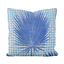 Gingham Jungle Pillow in Lapis