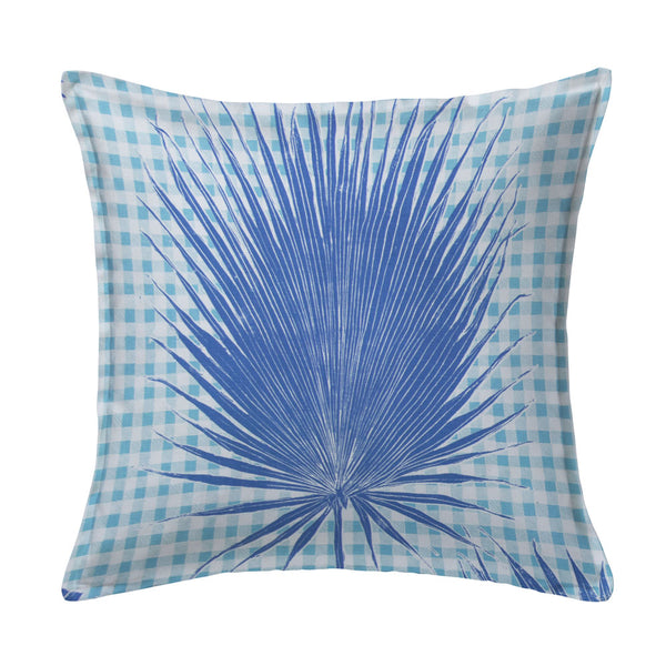 Gingham Jungle Pillow in Lapis