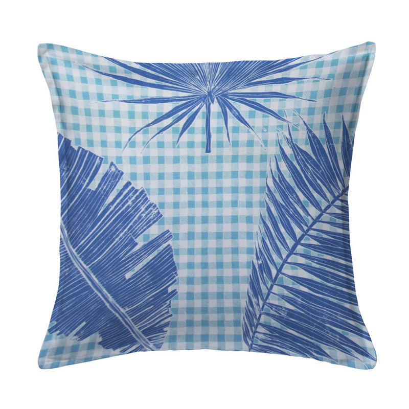 Gingham Jungle Pillow in Lapis