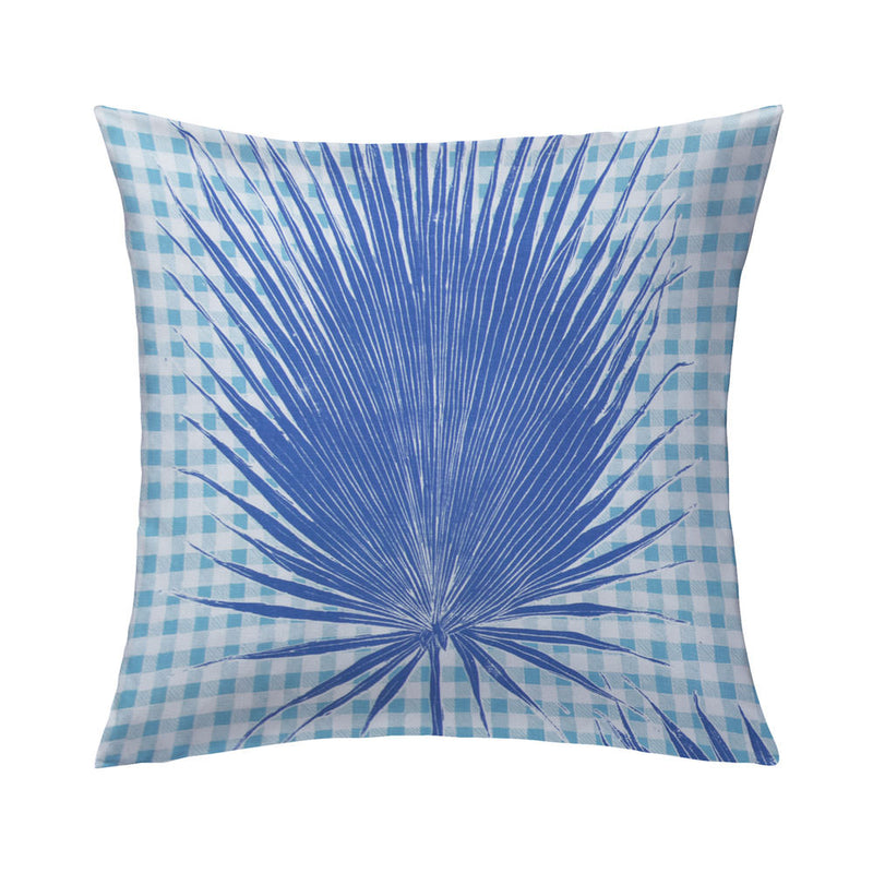 Gingham Jungle Pillow in Lapis