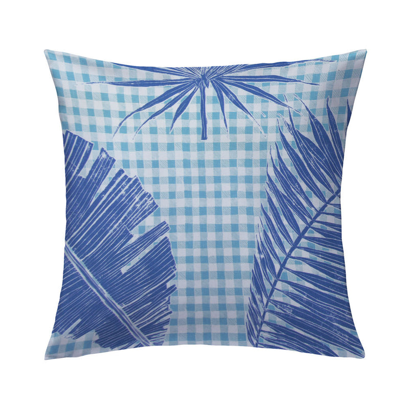 Gingham Jungle Pillow in Lapis