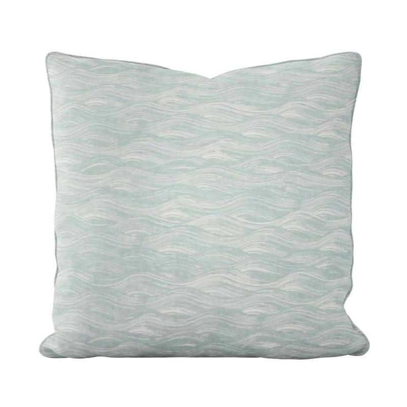 Painted Wave Pillow in Celadon