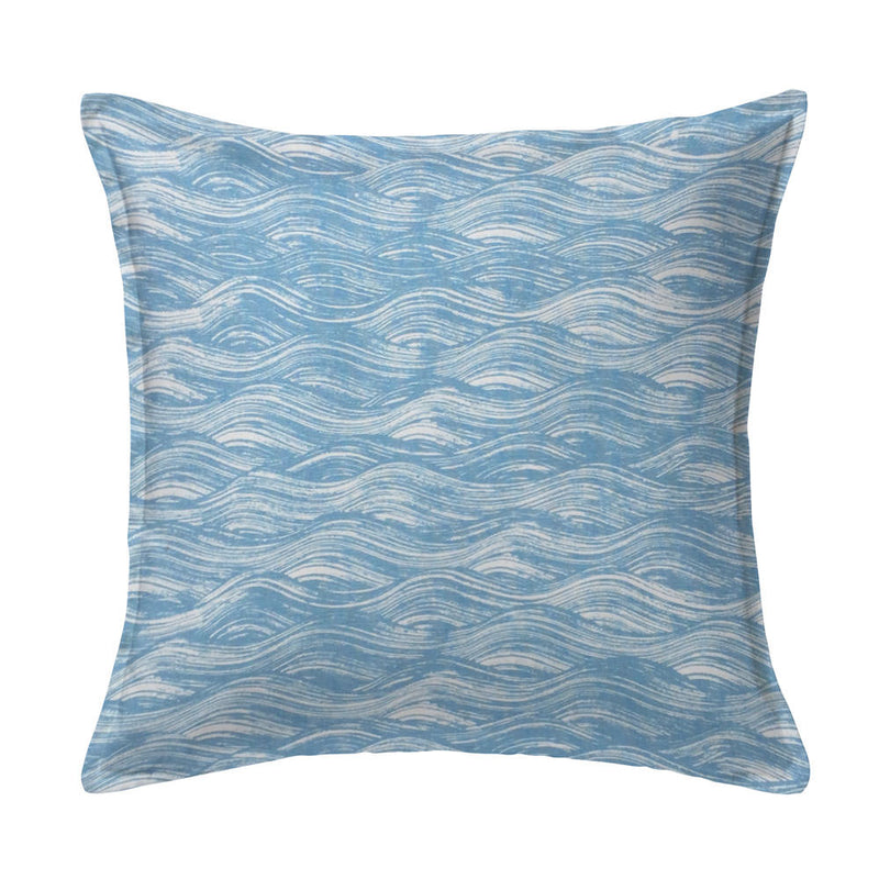 Painted Wave Pillow in Lake