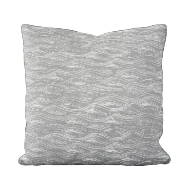 Painted Wave Pillow in French Grey