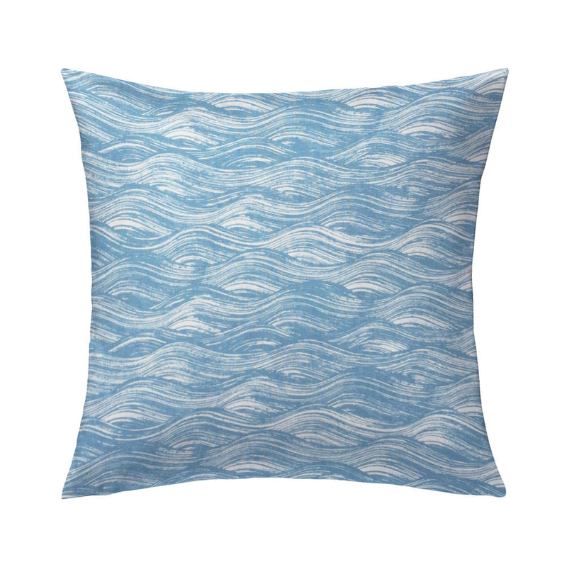 Painted Wave Pillow in Lake