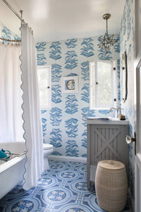 Banana Leaf Wallpaper in Sapphire