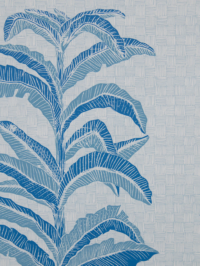 Banana Leaf Wallpaper in Sapphire
