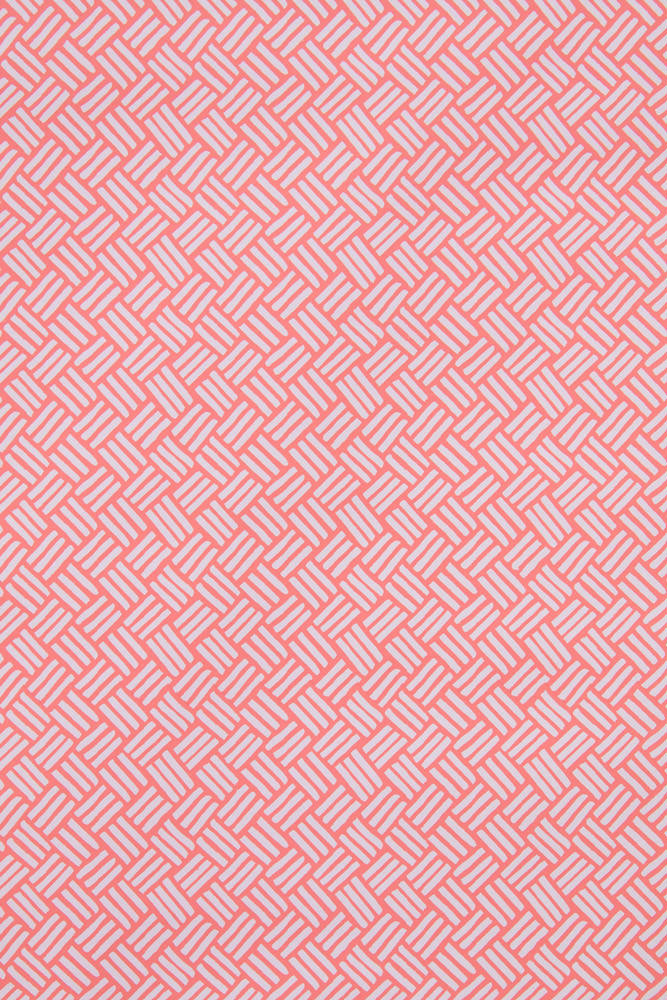 Basketweave Wallpaper in Coral Pink