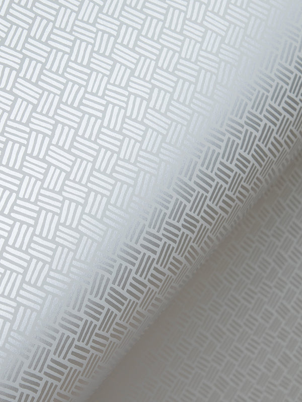 Basketweave Wallpaper in Silver