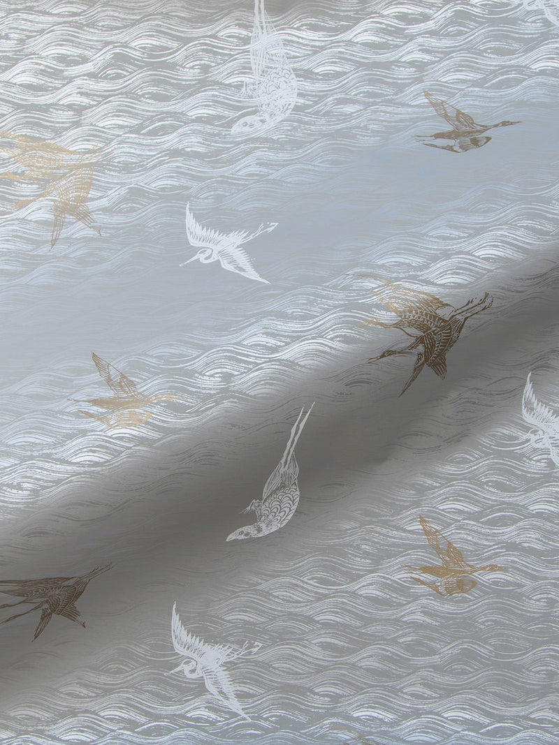Birds Wallpaper in Silver