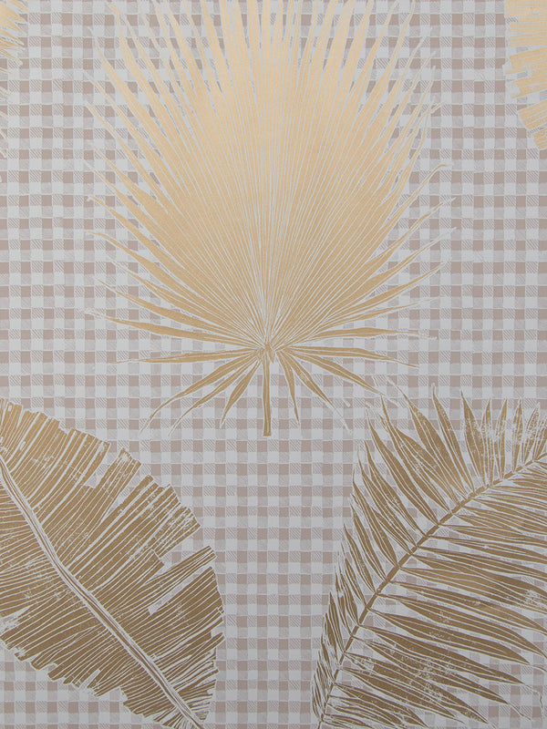 Gingham Jungle Wallpaper in Gold