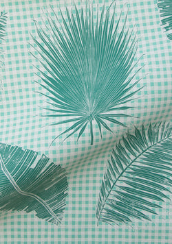 Gingham Jungle Wallpaper in Jade