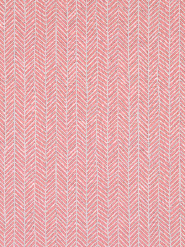 Herringbone Wallpaper in Coral Pink
