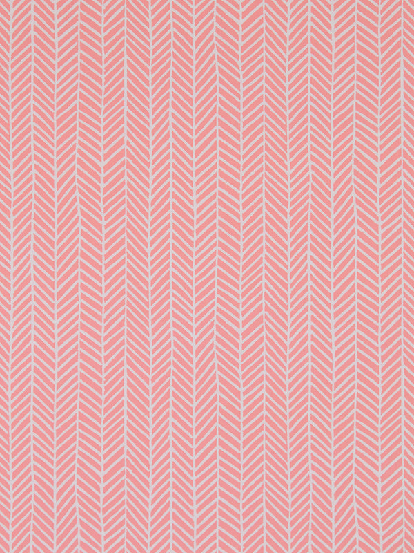 Herringbone Wallpaper in Coral Pink