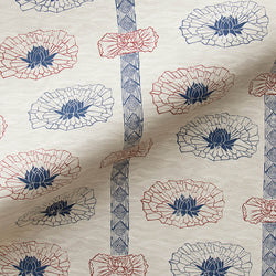 Lotus Stripe Wallpaper in Nautical